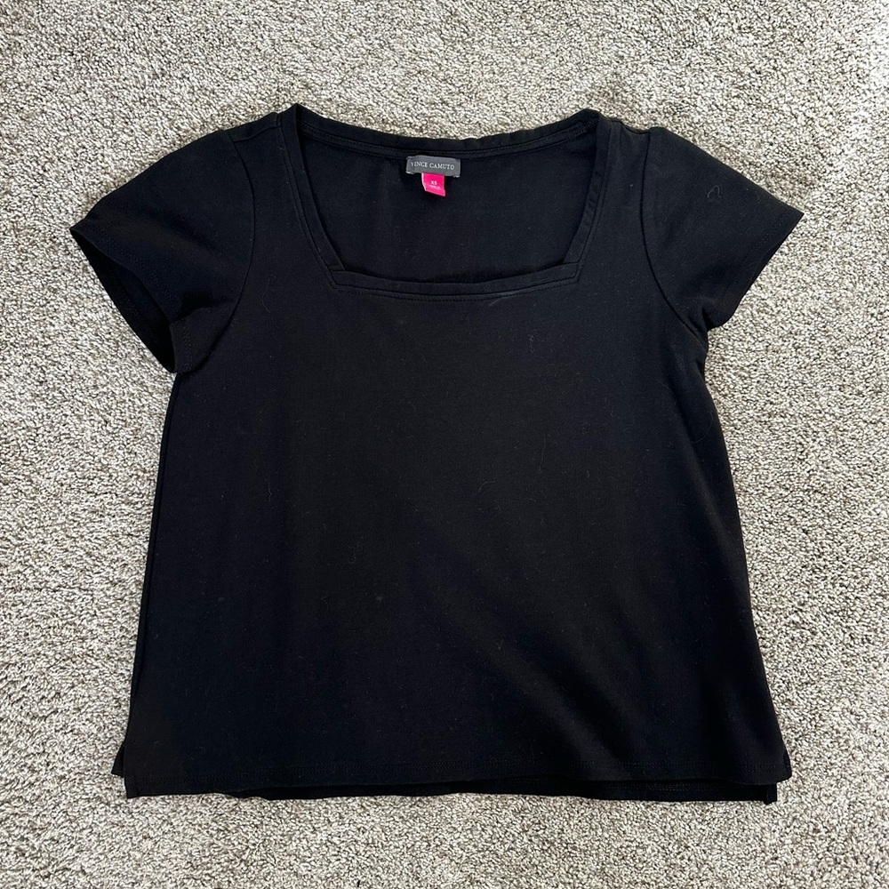 Vince Camuto Black Short Sleeve Top XS